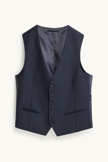 Bărbați - Vestă - regular fit - Flex - amestec de lână - albastru închis
