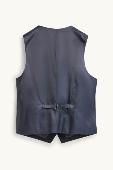 Bărbați - Vestă - regular fit - Flex - amestec de lână - albastru închis