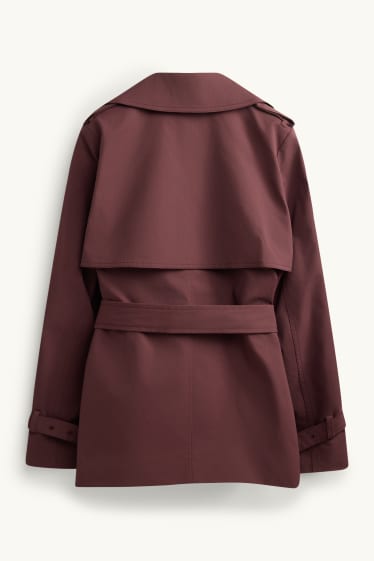 Damen - Trenchcoat - wasserabweisend - bordeaux