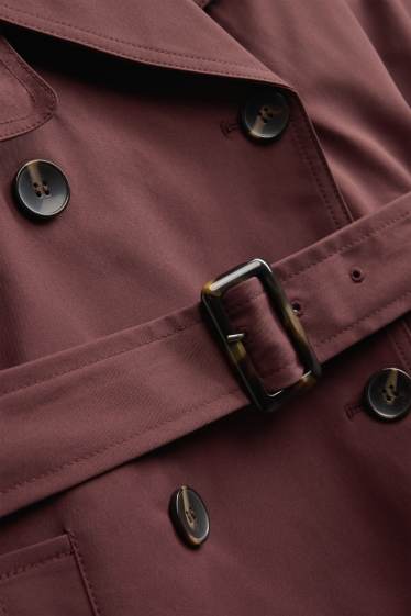 Damen - Trenchcoat - wasserabweisend - bordeaux