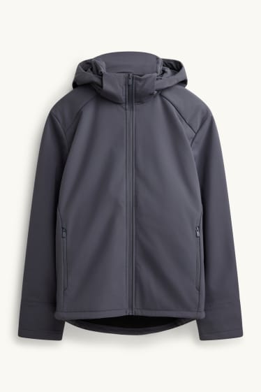 Home - Jaqueta softshell amb caputxa - repel·lent a l’aigua - gris fosc