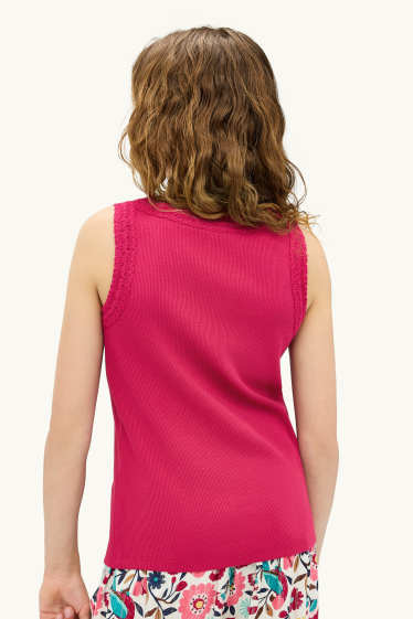 Children Girls - Top - ribbed - pink