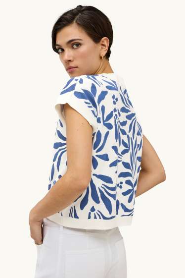 Kobiety - Bluza - w kwiaty - biały