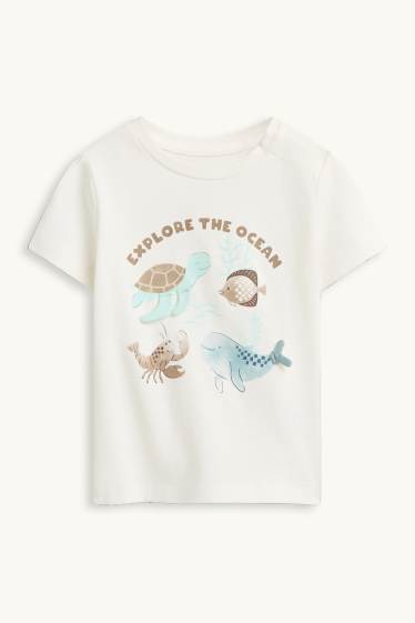 Bébés garçons - Animaux de la mer - tenue pour bébé - 3 pièces - blanc / bleu clair