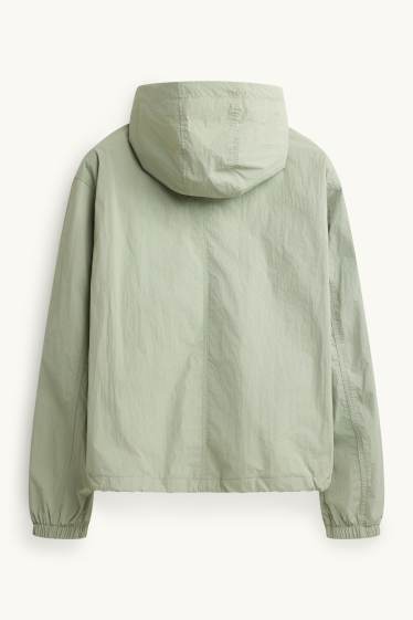 Uomo - Giacca impermeabile con cappuccio - idrorepellente - verde chiaro
