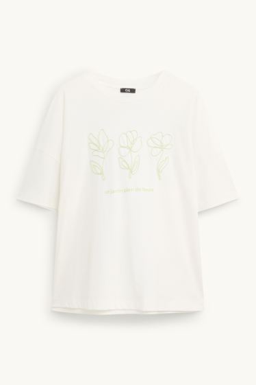 Women - T-shirt - relaxed fit - white