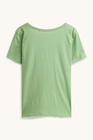 Femmes - T-shirt à col V - slim fit - vert