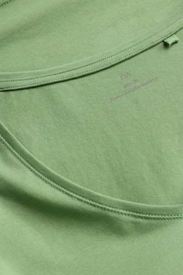 Femmes - T-shirt à col V - slim fit - vert