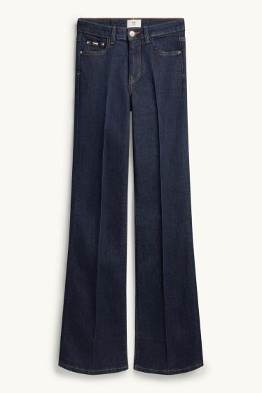Damen - Flared Jeans - Mid Waist - LYCRA® - dunkeljeansblau