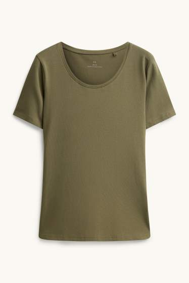 Damen - T-Shirt - Slim Fit - grün
