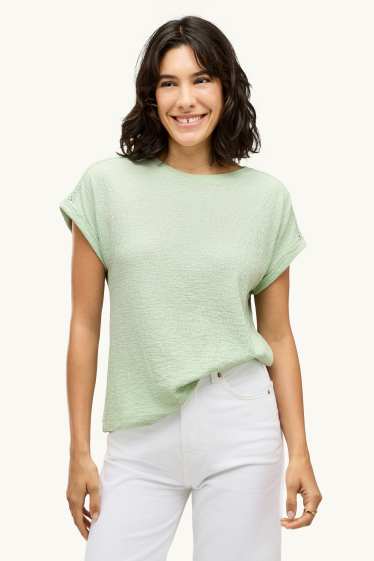Donna - T-shirt - regular fit - verde chiaro