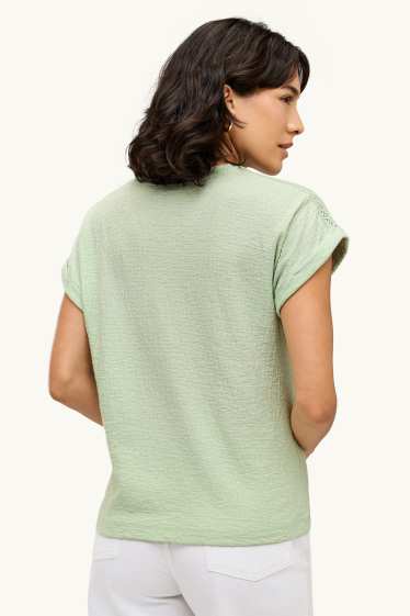 Donna - T-shirt - regular fit - verde chiaro
