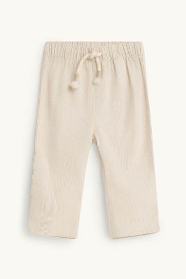 Baby Buben - Baby-Outfit mit Leinen-Anteil - 2 teilig - strukturiert - weiß / beige