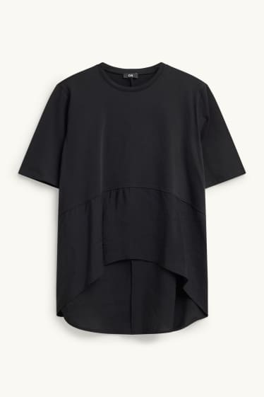 Damen - T-Shirt - Relaxed Fit - schwarz