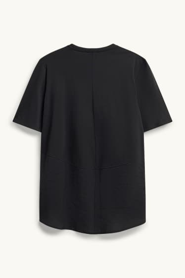 Damen - T-Shirt - Relaxed Fit - schwarz