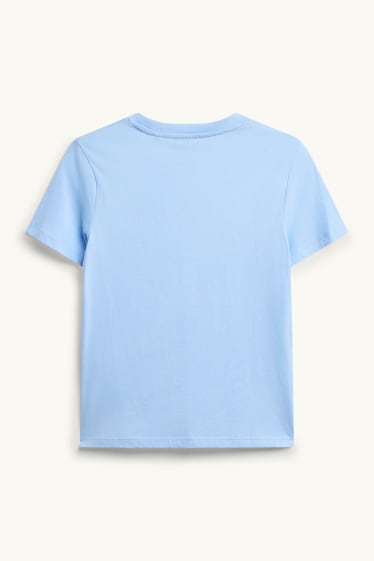 Femei - Tricou - regular fit - aspect lucios - albastru deschis