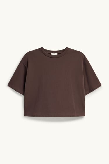 Damen - T-Shirt - Relaxed Fit - braun