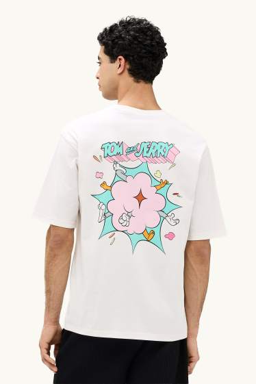 Hombre - Camiseta - relaxed fit - Tom y Jerry - blanco