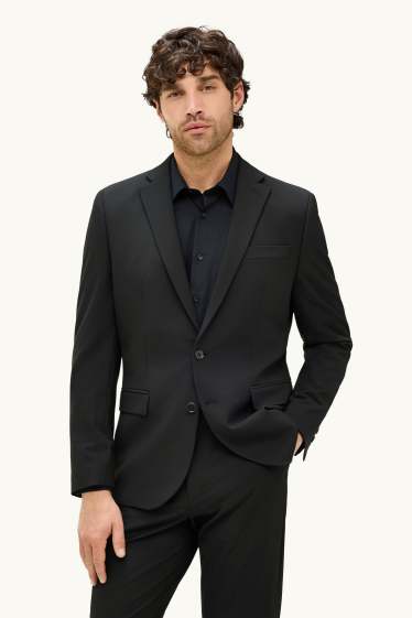Pánské - Oblekové sako - slim fit - Flex - černá