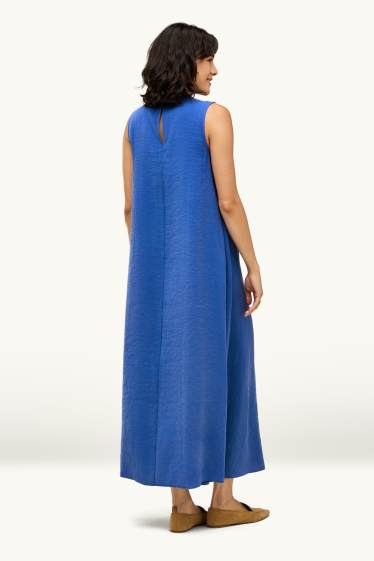 Dames - A-lijn-jurk - met structuur - blauw