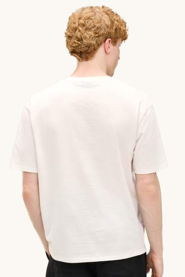 Heren - T-shirt - relaxed fit - wit
