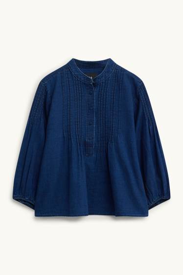 Damen - Jeansbluse - dunkeljeansblau