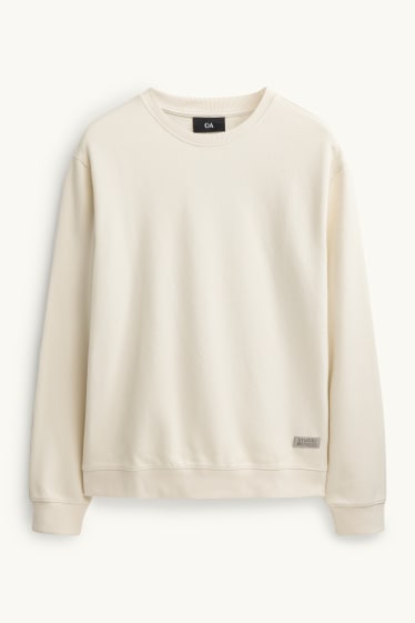 Herren - Sweatshirt - strukturiert - cremefarben