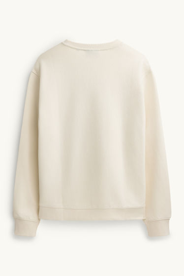 Herren - Sweatshirt - strukturiert - cremefarben