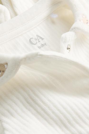 Baby Boys - Little bear - baby sleepsuit - ribbed - white