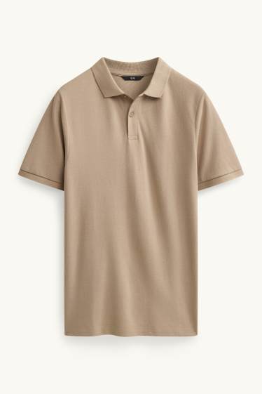 Heren - Poloshirt - regular fit - lichtbruin