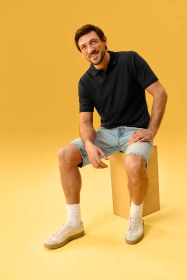 Heren - Poloshirt - regular fit - zwart
