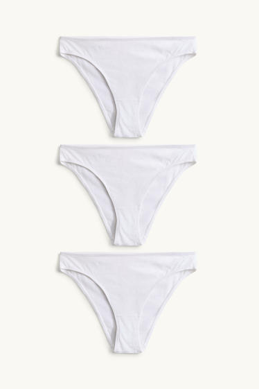 Dames - Set van 3 - slip - wit