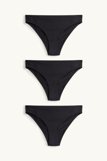 Dames - Set van 3 - slip - zwart