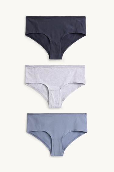 Damen - Multipack 3er - Hipster - grau