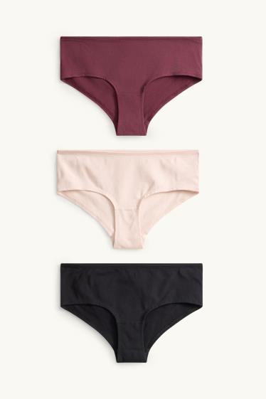 Dona - Paquet de 3 - calces hipster - rosa