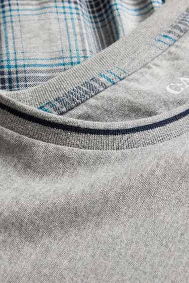 Herren - Pyjama - grau