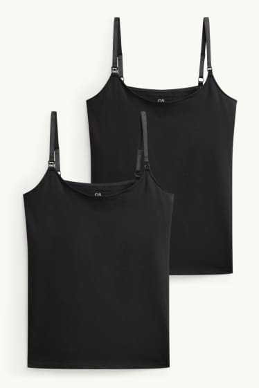 Damen - Multipack 2er - Still-Top - schwarz