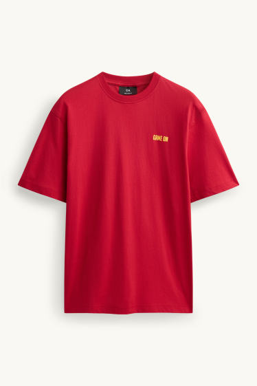 Heren - T-shirt - rood