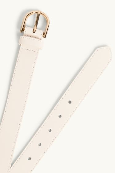 Femmes - Ceinture - matière synthétique - blanc crème