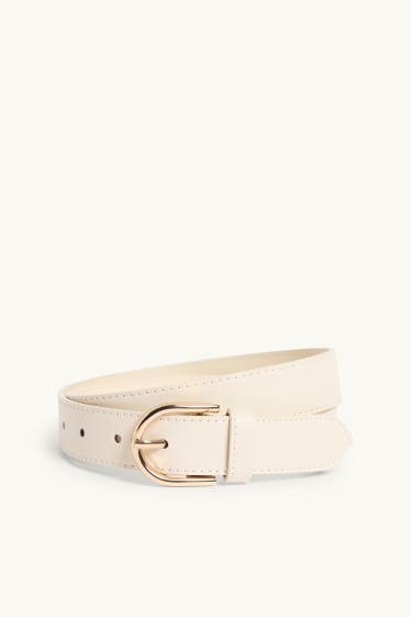 Femmes - Ceinture - matière synthétique - blanc crème