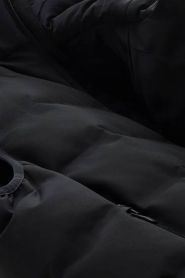 Uomo - Gilet tecnico trapuntato con cappuccio - idrorepellente - nero