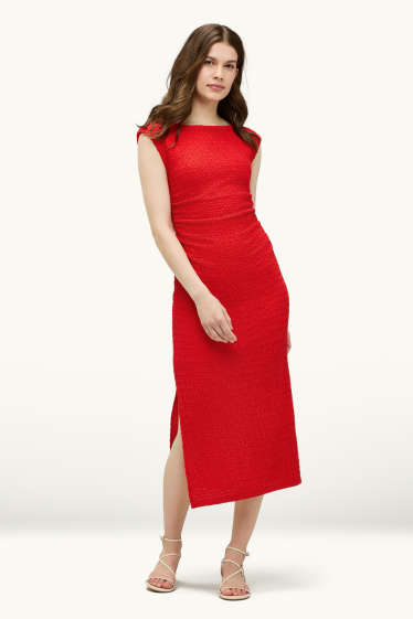 Mujer - Vestido bodycon - con textura - rojo