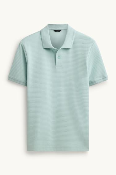Herren - Poloshirt - Regular Fit - gerippt - türkis