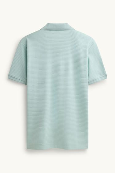 Herren - Poloshirt - Regular Fit - gerippt - türkis