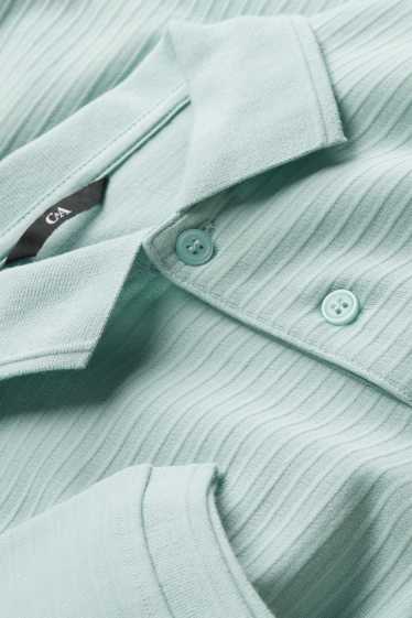 Herren - Poloshirt - Regular Fit - gerippt - türkis