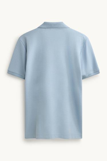 Herren - Poloshirt - Regular Fit - gerippt - blau