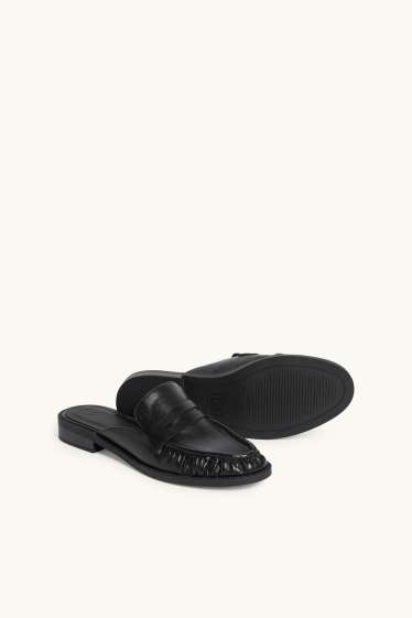 Women - Sandals - faux leather - black