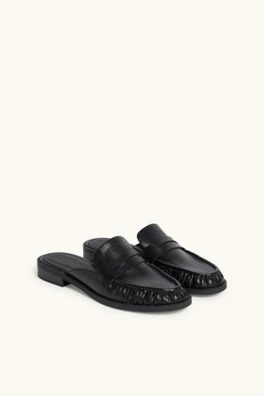 Women - Sandals - faux leather - black