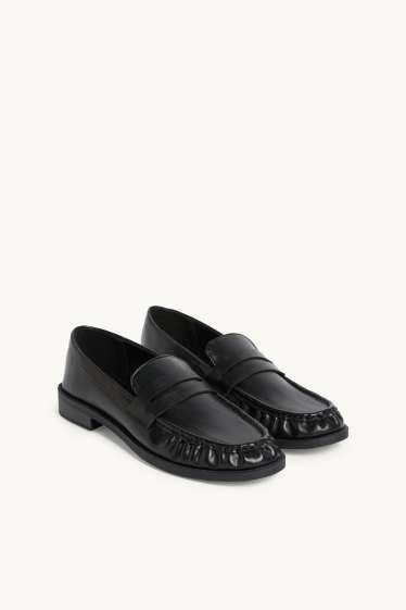 Women - Loafers - faux leather - black