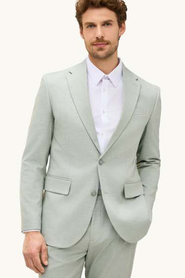 Home - Americana combinable - regular fit - mescla de lli - verd clar